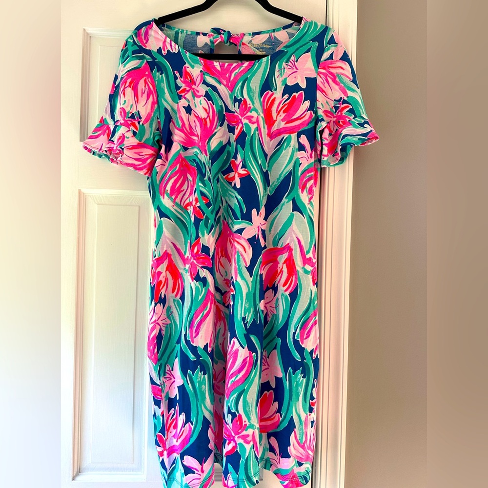 NWT Lilly Pulitzer Mellorie Dress Mr Peacock Blue Dream a Little Dream Size MD